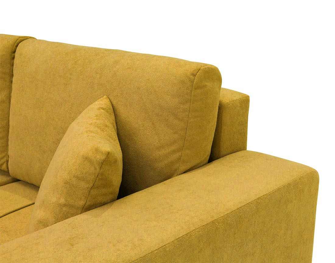 Canapé panoramique en U 7 places convertible avec coffre en tissu Nicole