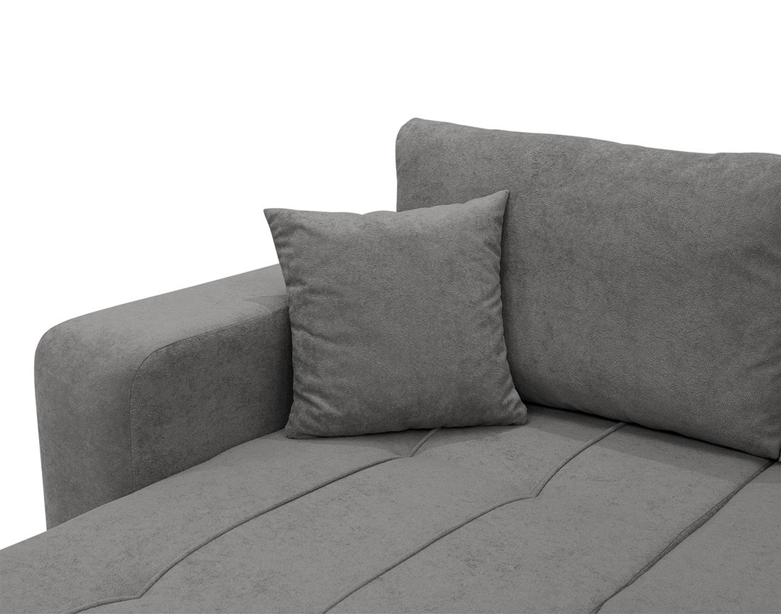 Canapé panoramique en U 7 places convertible avec coffre en tissu Nicole