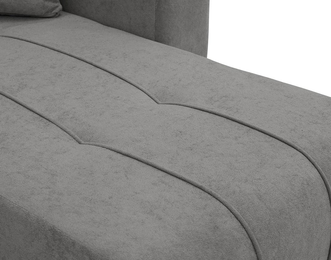 Canapé panoramique en U 7 places convertible avec coffre en tissu Nicole