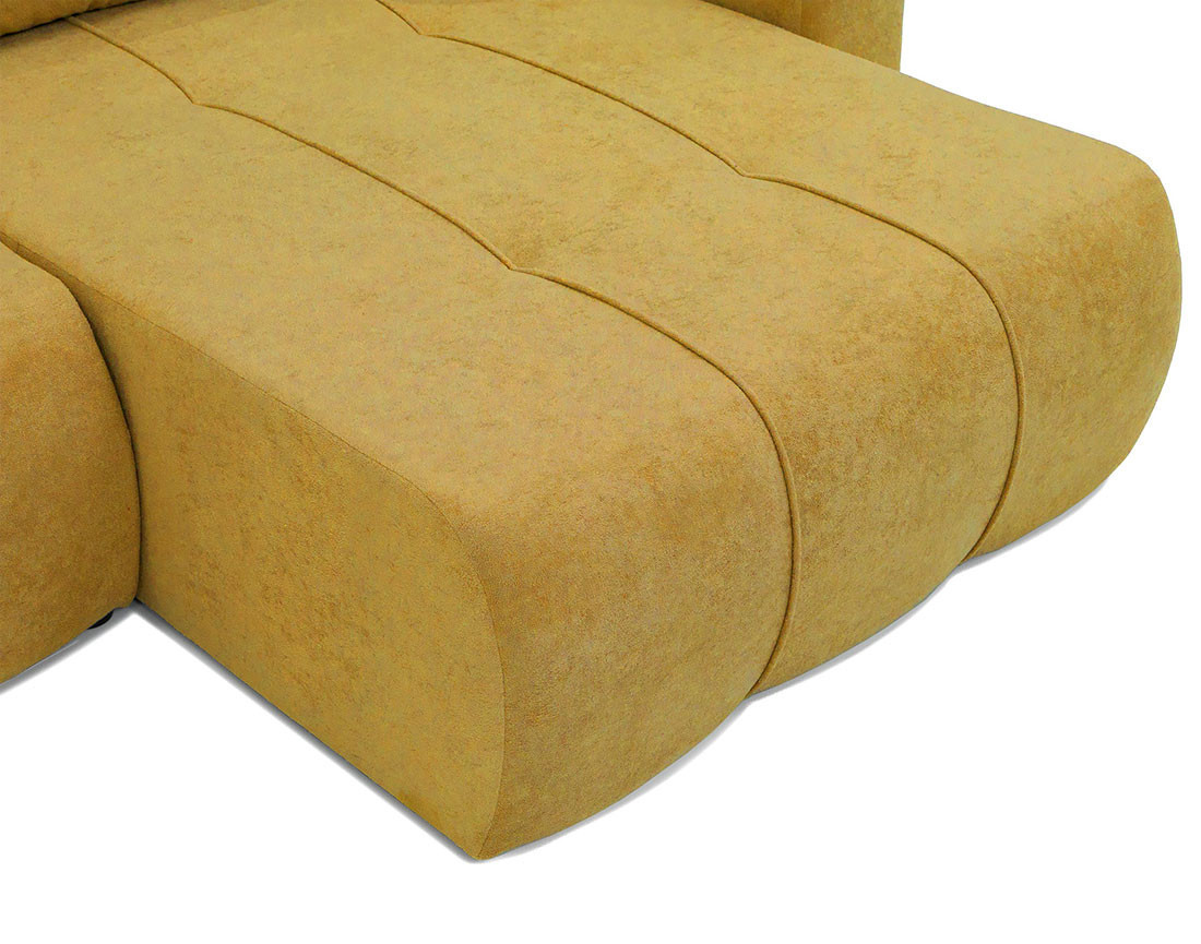 Canapé d'angle réversible 5 places convertible avec coffre en tissu Nicole