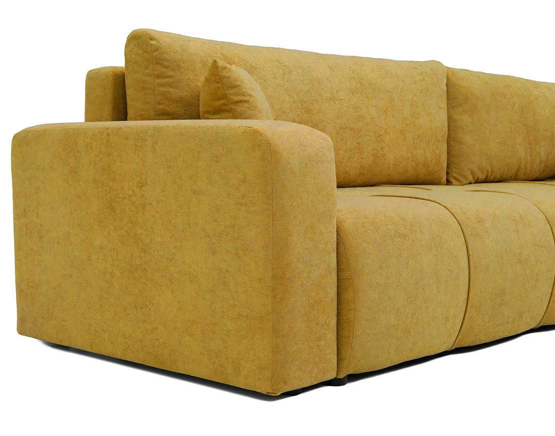 Canapé d'angle réversible 5 places convertible avec coffre en tissu Nicole