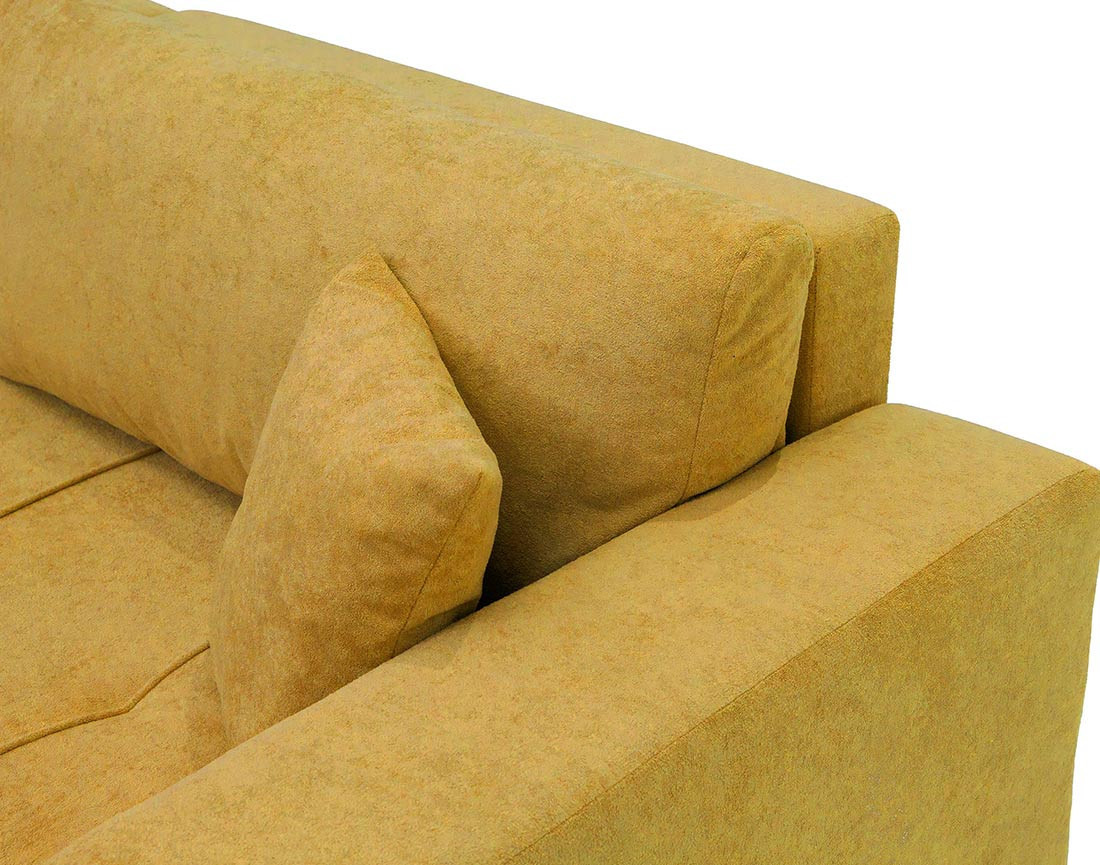 Canapé d'angle réversible 5 places convertible avec coffre en tissu Nicole