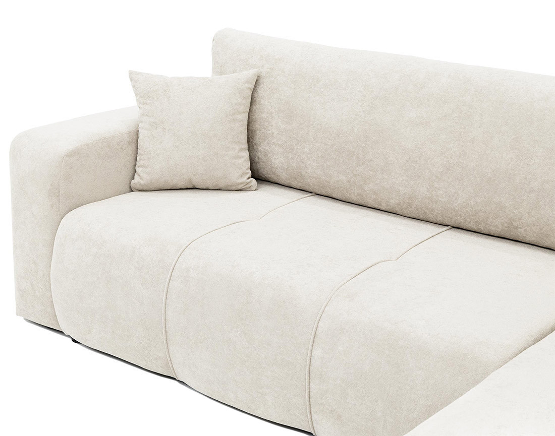 Canapé d'angle réversible 5 places convertible avec coffre en tissu Nicole