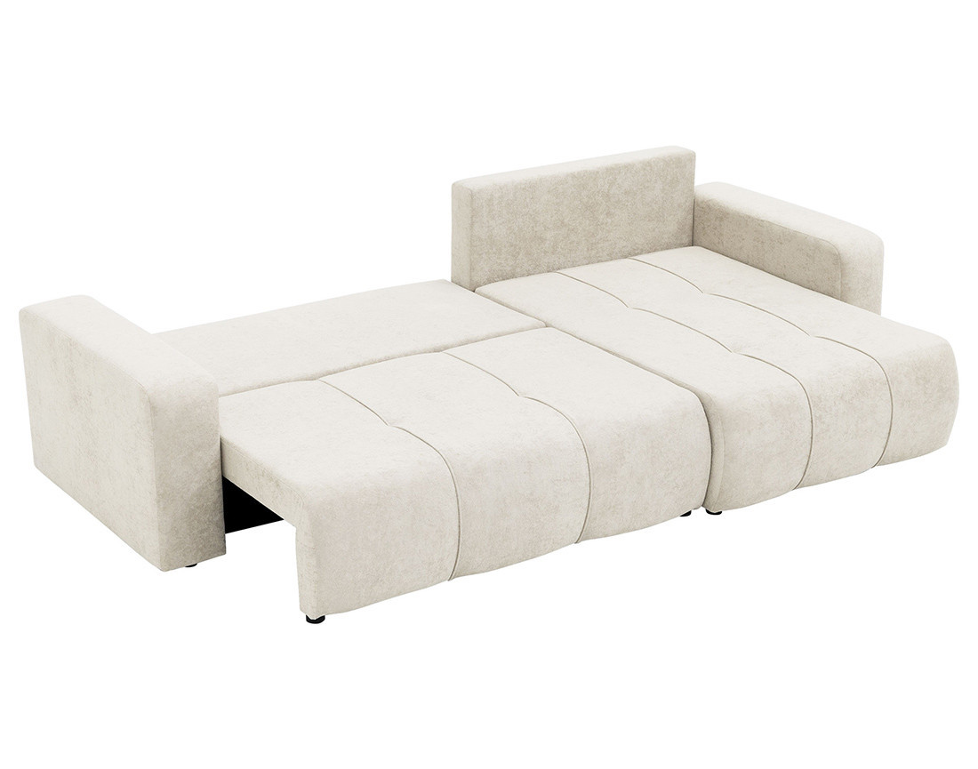 Canapé d'angle réversible 5 places convertible avec coffre en tissu Nicole