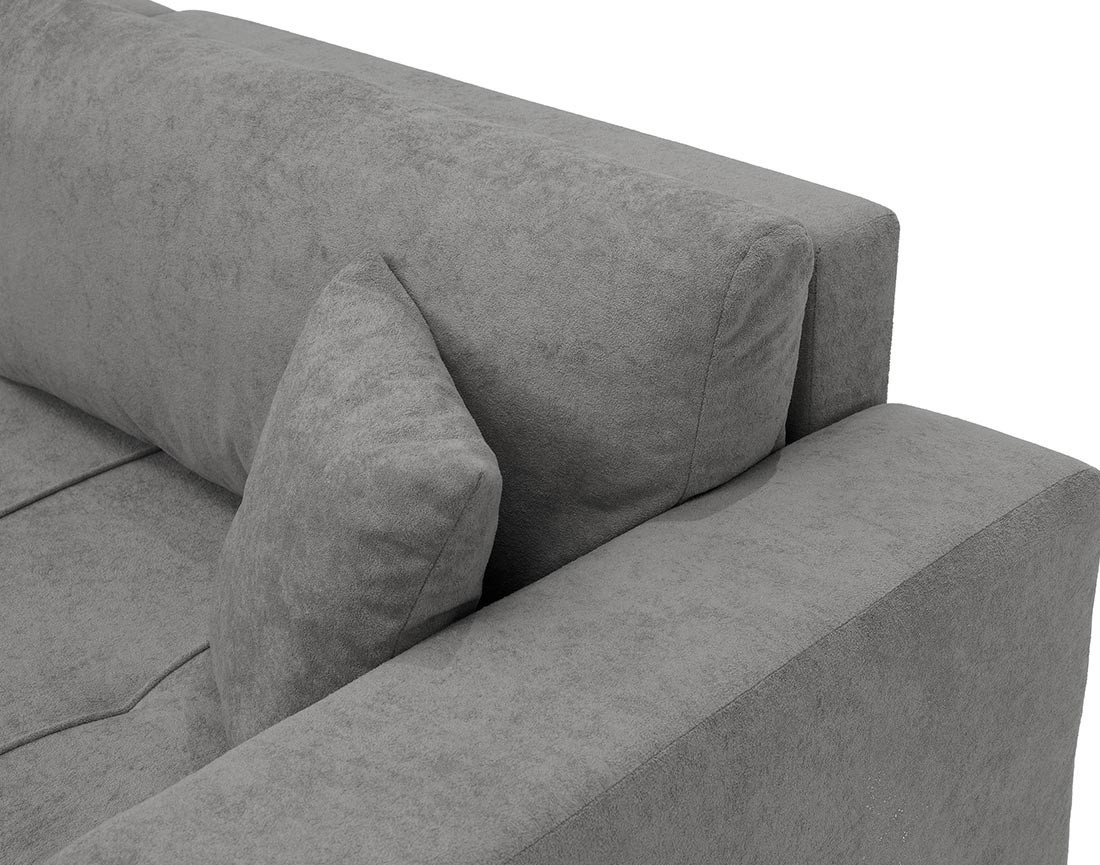 Canapé d'angle réversible 5 places convertible avec coffre en tissu Nicole