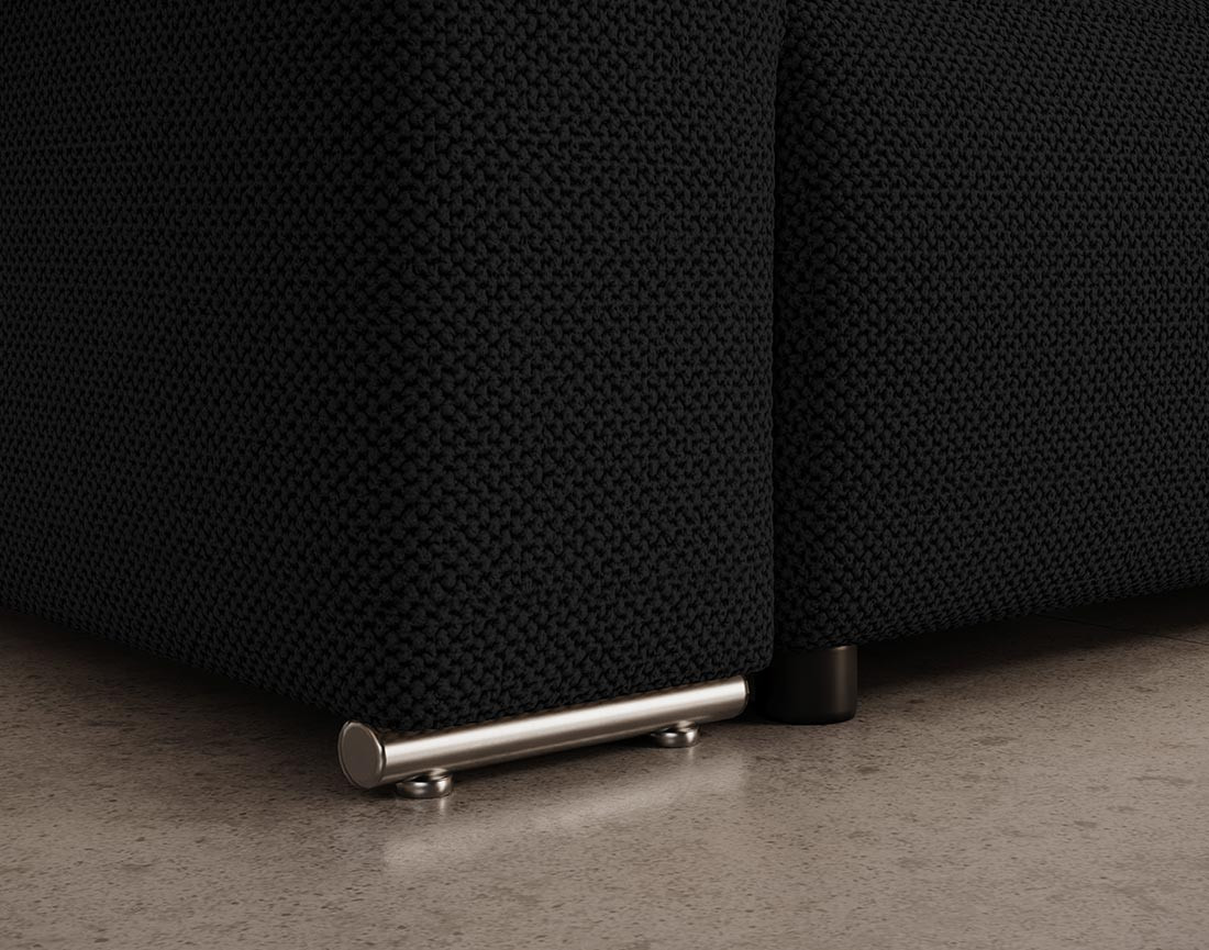 Canapé panoramique en U 7 places convertible avec coffre en tissu texturé Gabriel