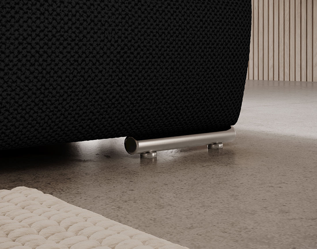 Canapé panoramique en U 7 places convertible avec coffre en tissu texturé Gabriel