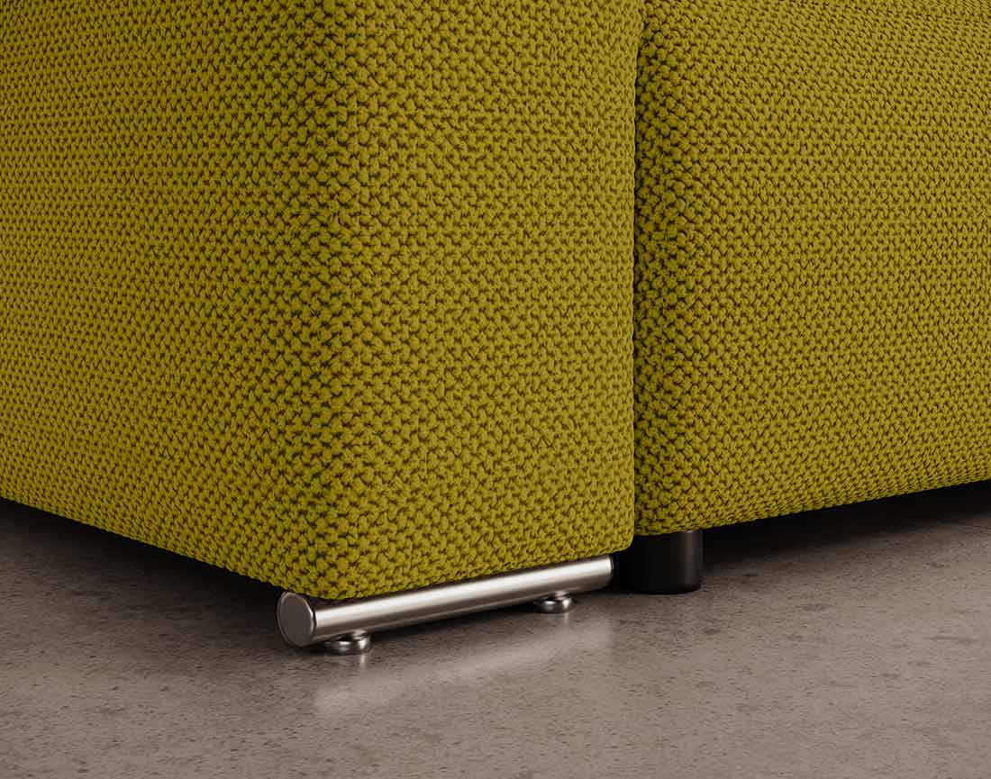 Canapé panoramique en U 7 places convertible avec coffre en tissu texturé Gabriel