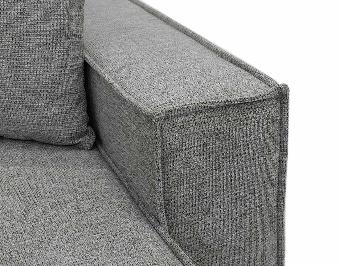 Canapé panoramique en U 7 places convertible avec coffre en tissu texturé Cezanne