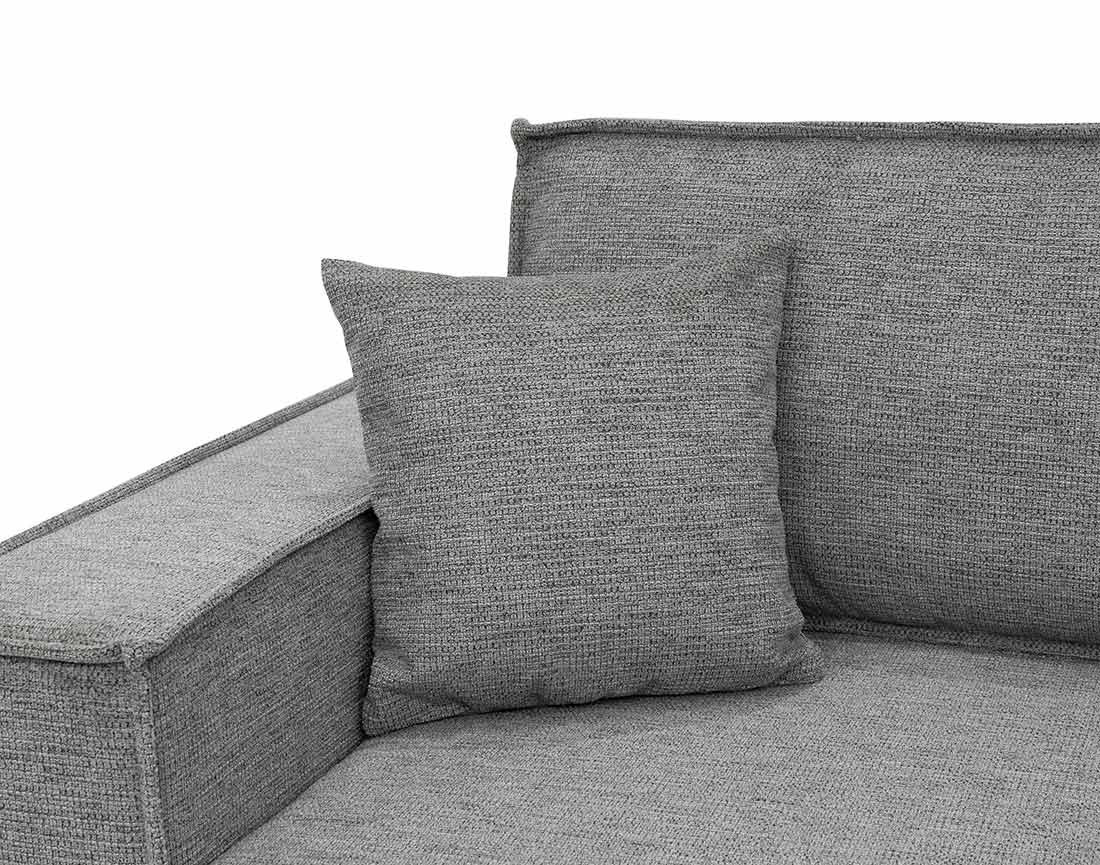 Canapé d'angle réversible 5 places convertible avec coffre en tissu texturé Cezanne