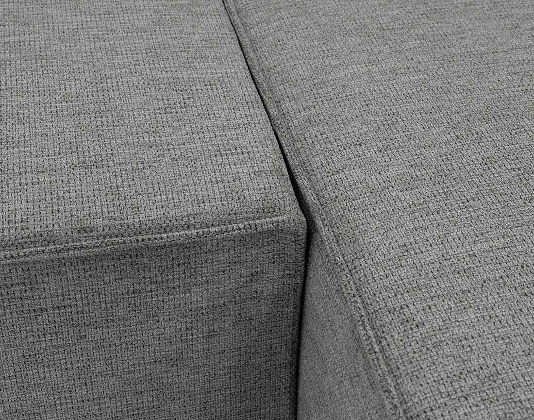 Canapé d'angle réversible 5 places convertible avec coffre en tissu texturé Cezanne
