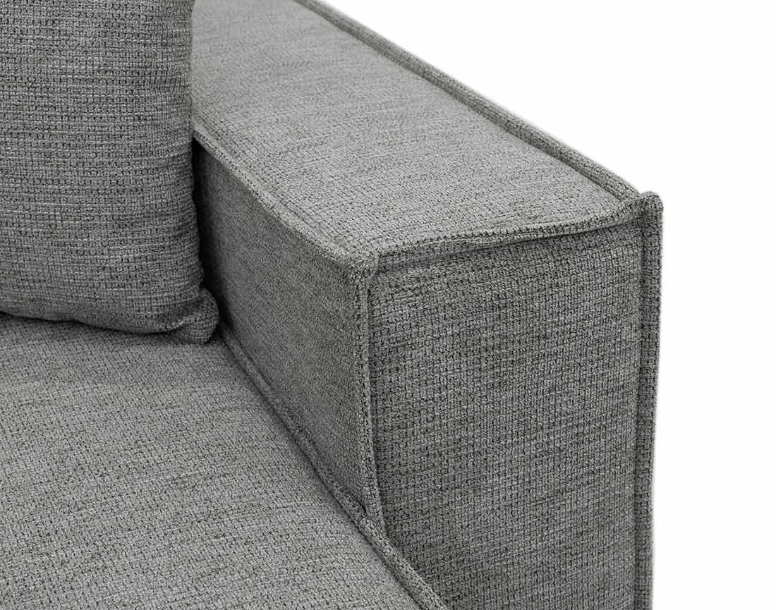 Canapé d'angle réversible 5 places convertible avec coffre en tissu texturé Cezanne