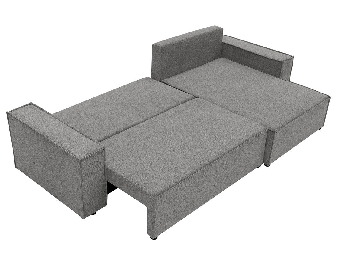 Canapé d'angle réversible 5 places convertible avec coffre en tissu texturé Cezanne