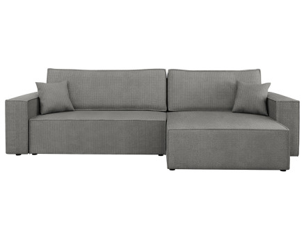 Canapé d'angle réversible 5 places convertible avec coffre en tissu texturé Cezanne