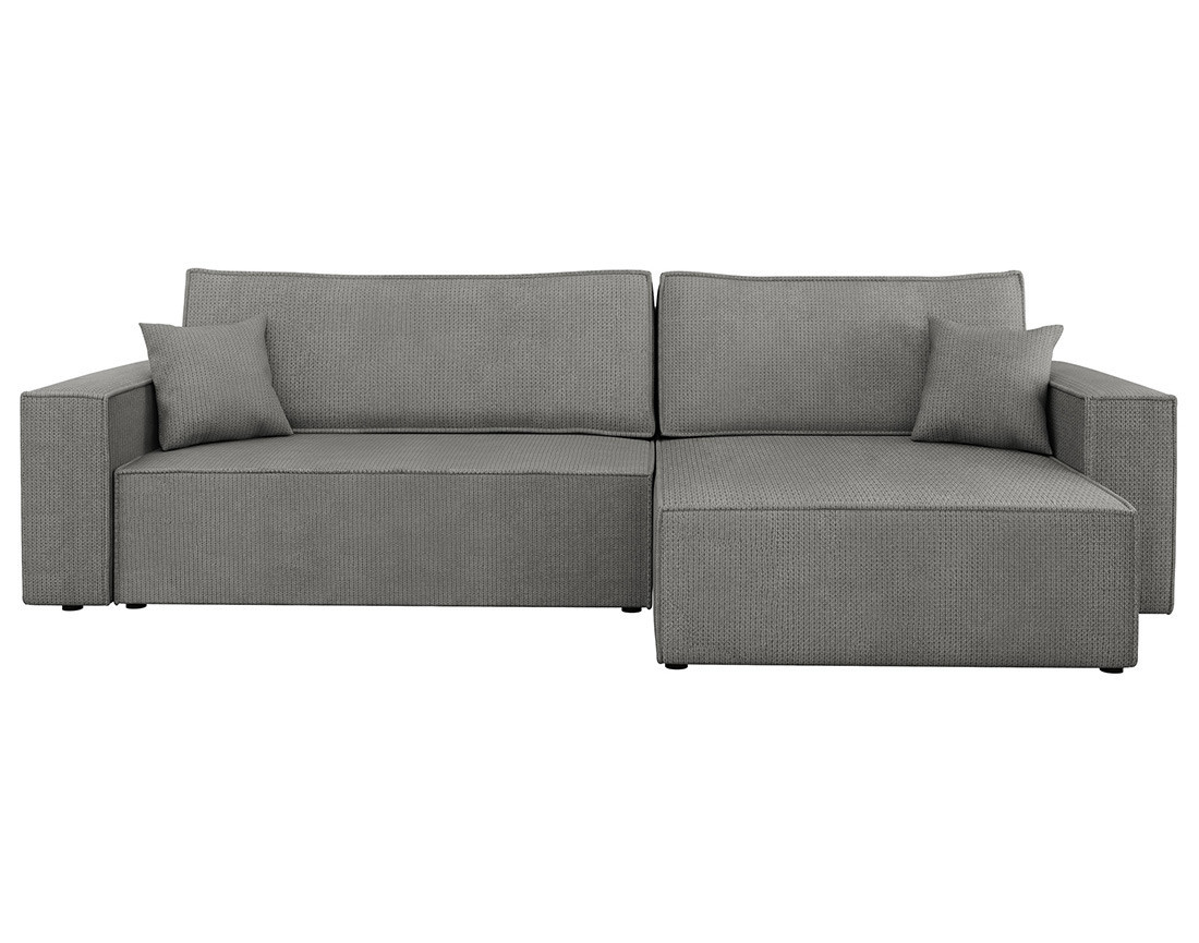 Canapé d'angle réversible 5 places convertible avec coffre en tissu texturé Cezanne