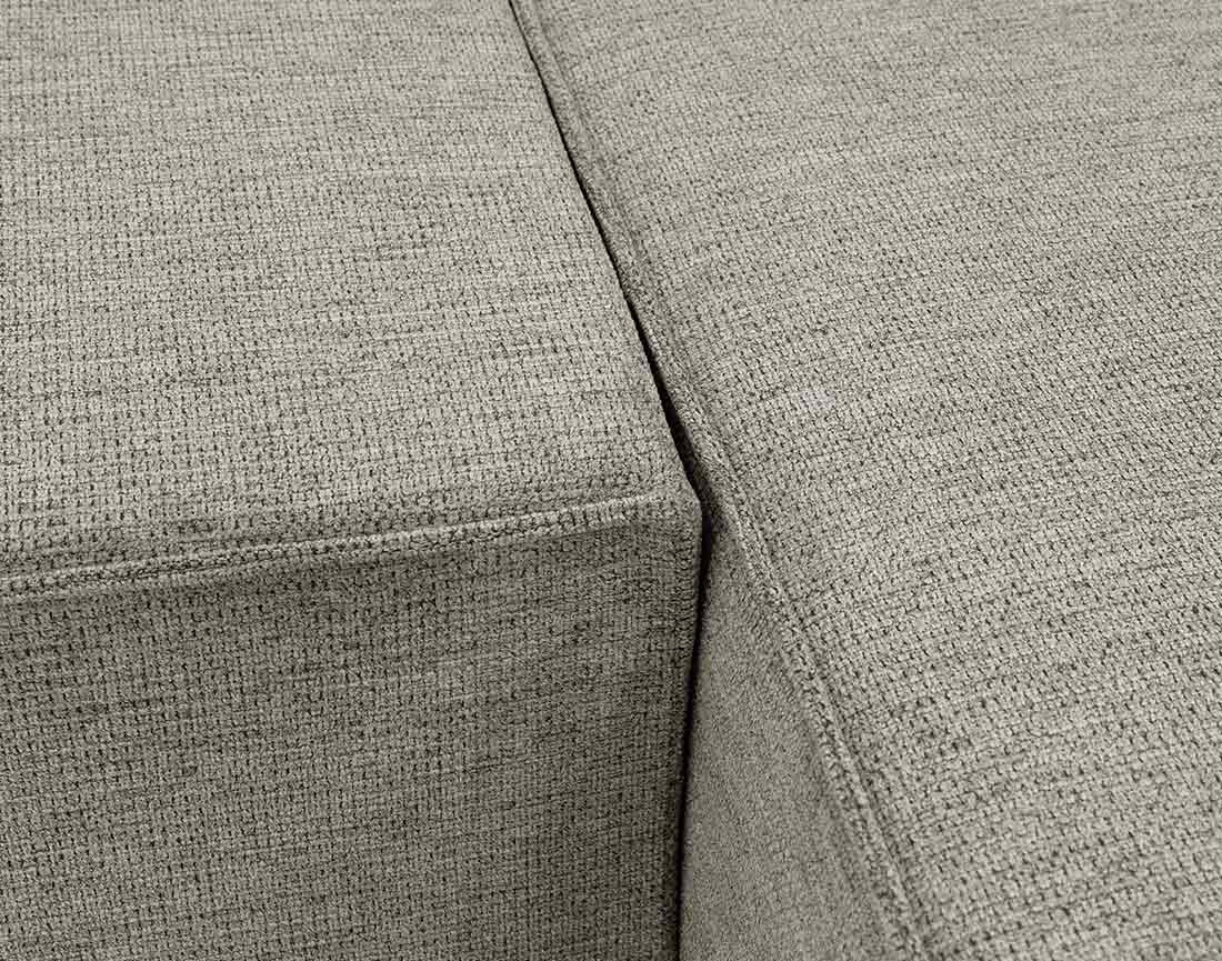 Canapé d'angle réversible 5 places convertible avec coffre en tissu texturé Cezanne