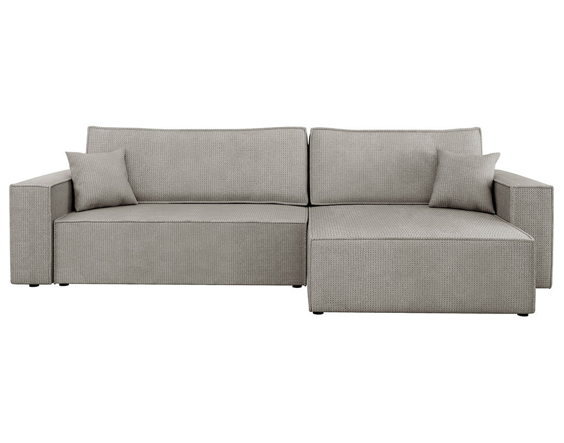 Canapé d'angle réversible 5 places convertible avec coffre en tissu texturé Cezanne