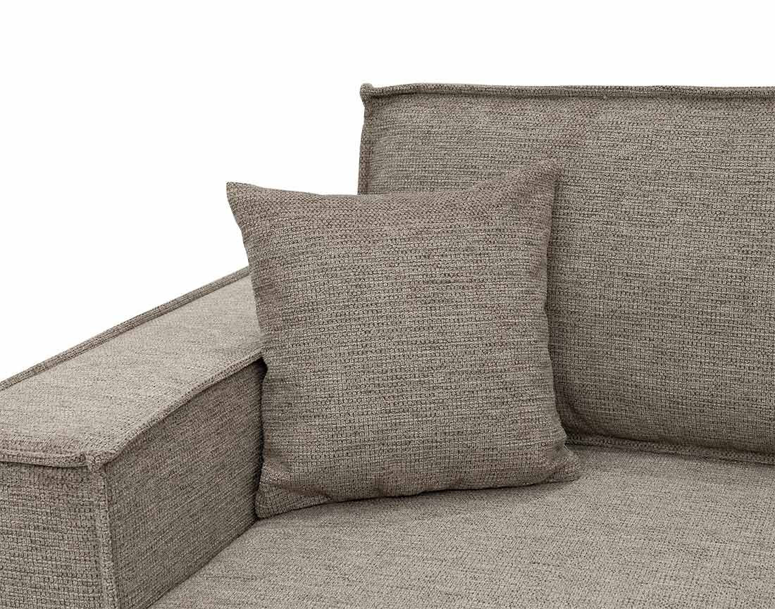 Canapé d'angle réversible 5 places convertible avec coffre en tissu texturé Cezanne