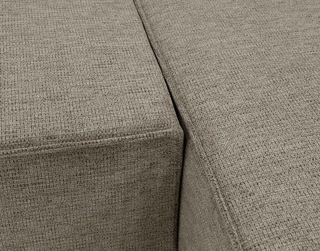 Canapé d'angle réversible 5 places convertible avec coffre en tissu texturé Cezanne