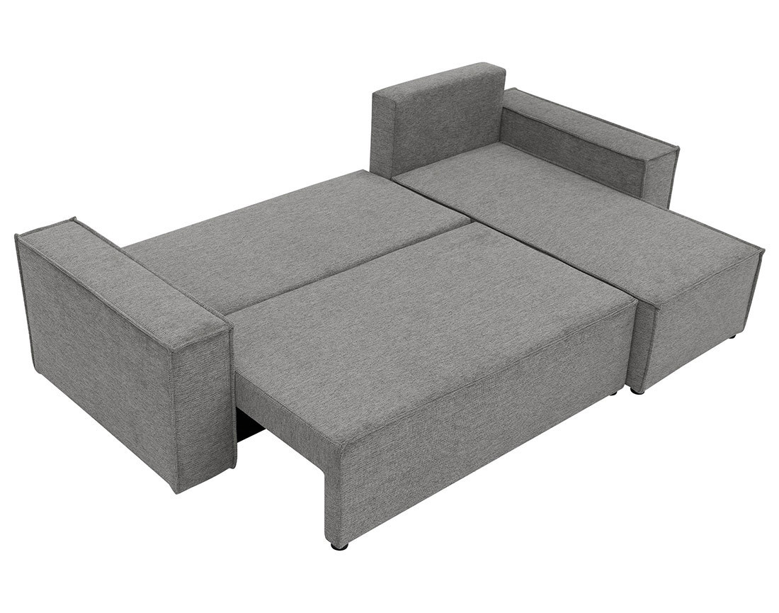 Canapé d'angle réversible 4 places convertible avec coffre en tissu texturé Cezanne