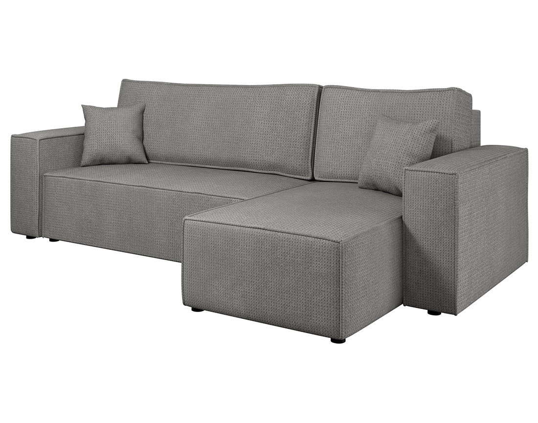 Canapé d'angle réversible 4 places convertible avec coffre en tissu texturé Cezanne