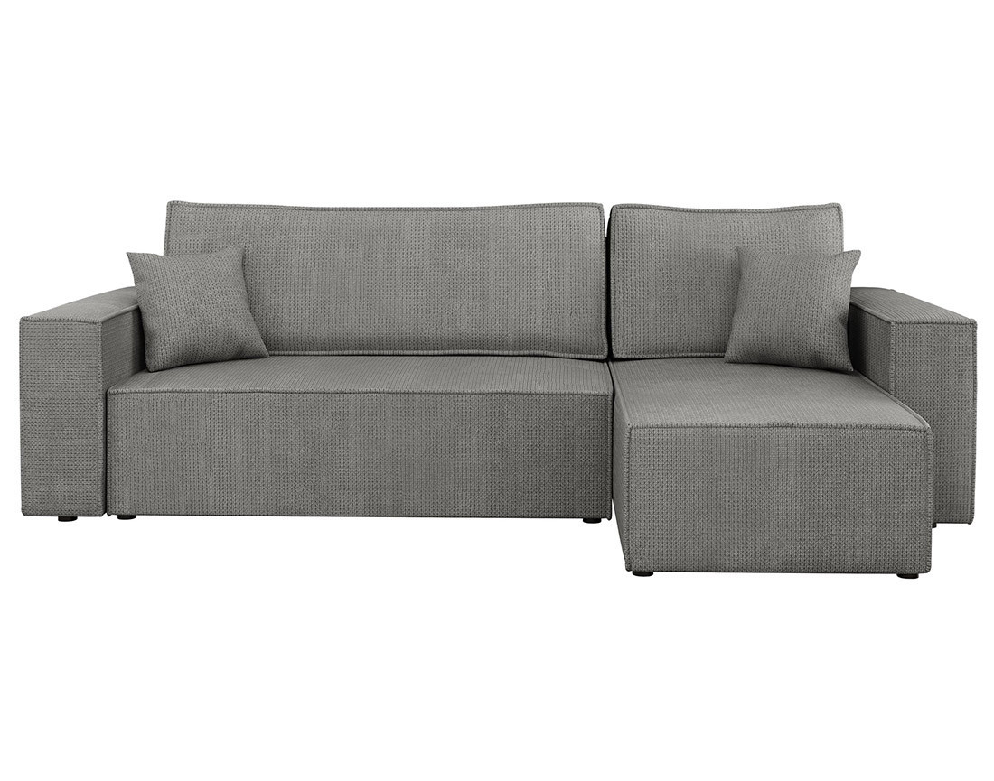 Canapé d'angle réversible 4 places convertible avec coffre en tissu texturé Cezanne