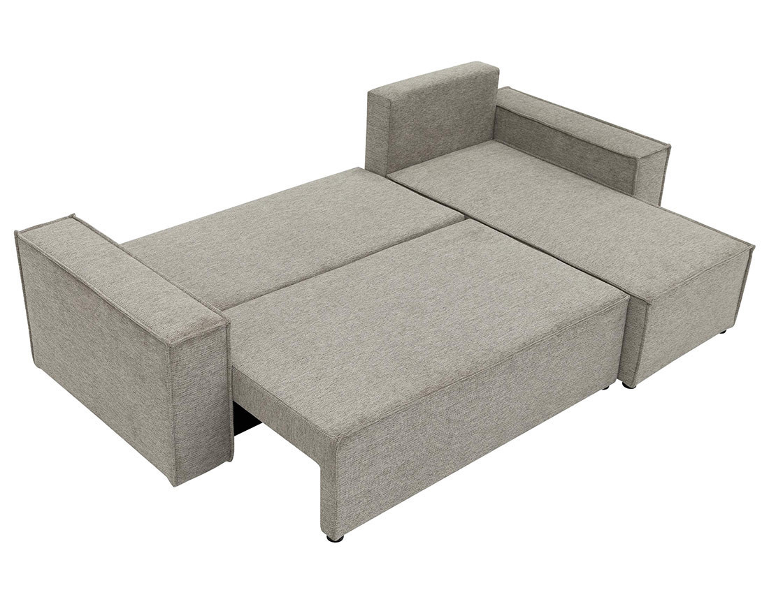 Canapé d'angle réversible 4 places convertible avec coffre en tissu texturé Cezanne