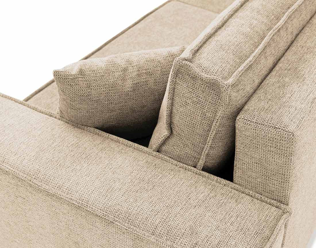 Canapé droit 3 places convertible avec coffre en tissu texturé Cezanne