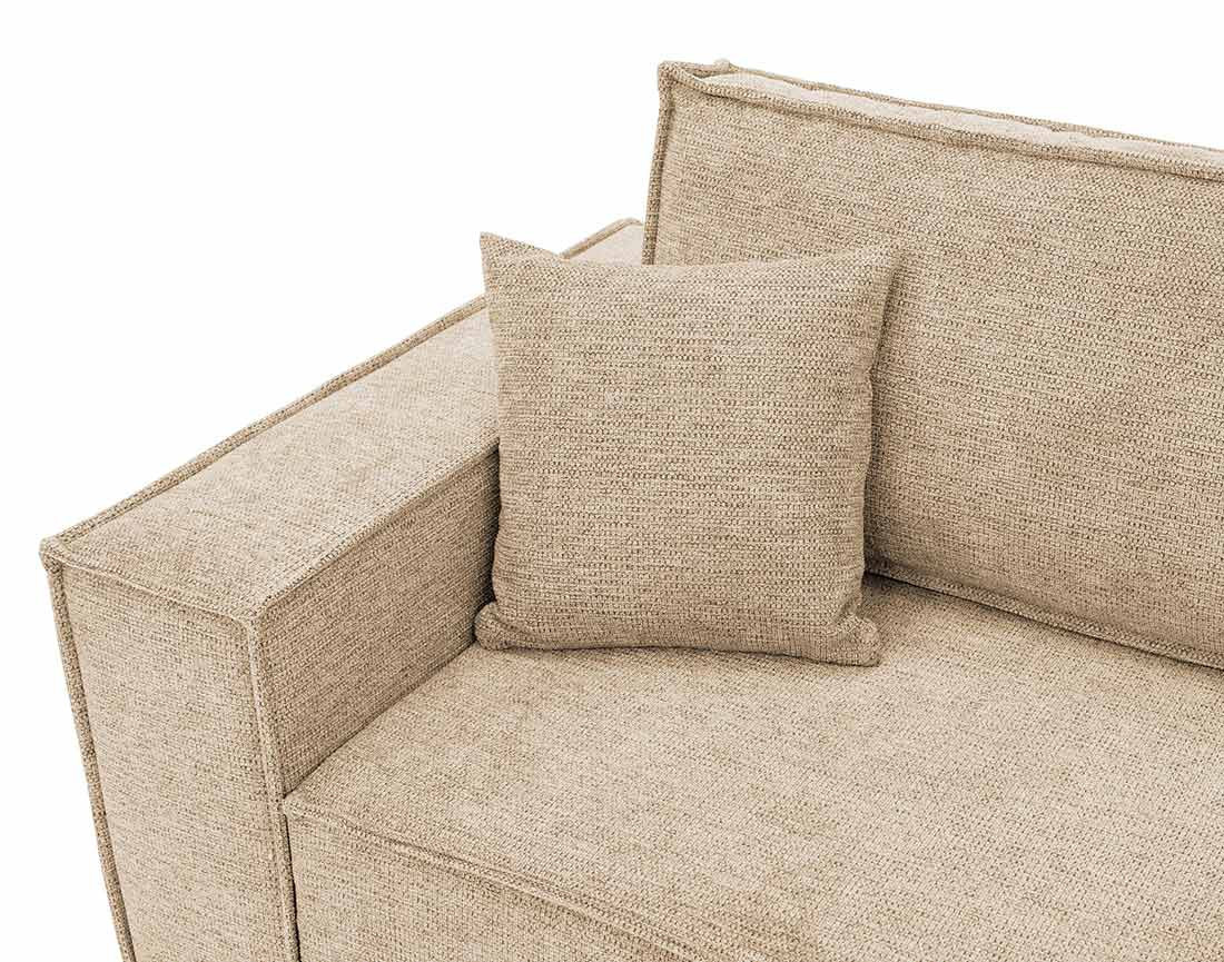 Canapé droit 3 places convertible avec coffre en tissu texturé Cezanne