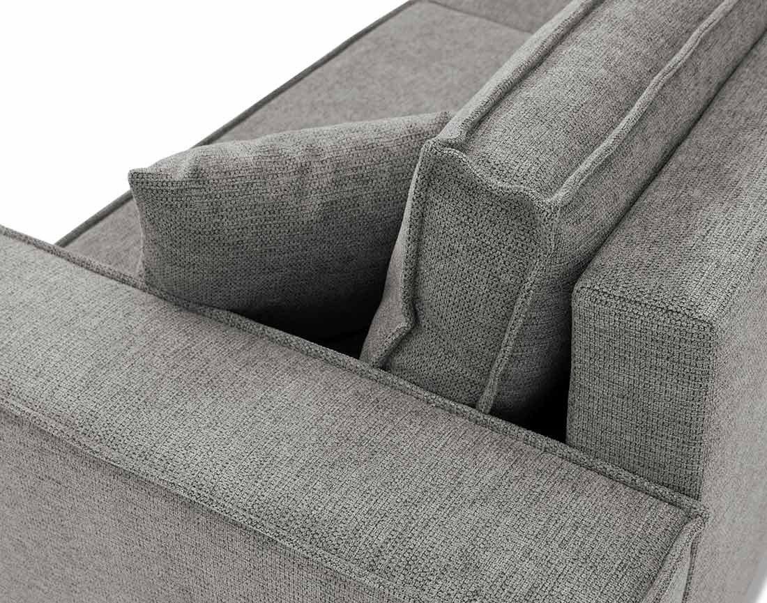 Canapé droit 3 places convertible avec coffre en tissu texturé Cezanne