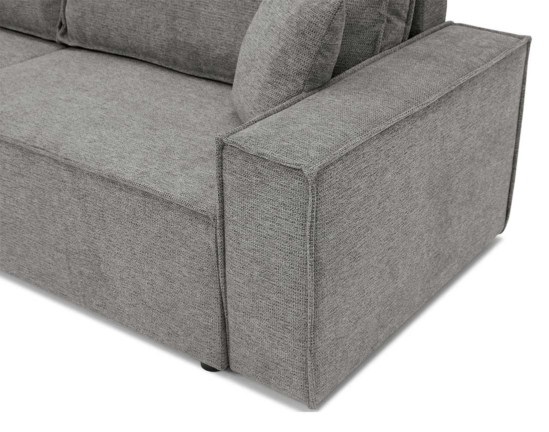 Canapé droit 3 places convertible avec coffre en tissu texturé Cezanne