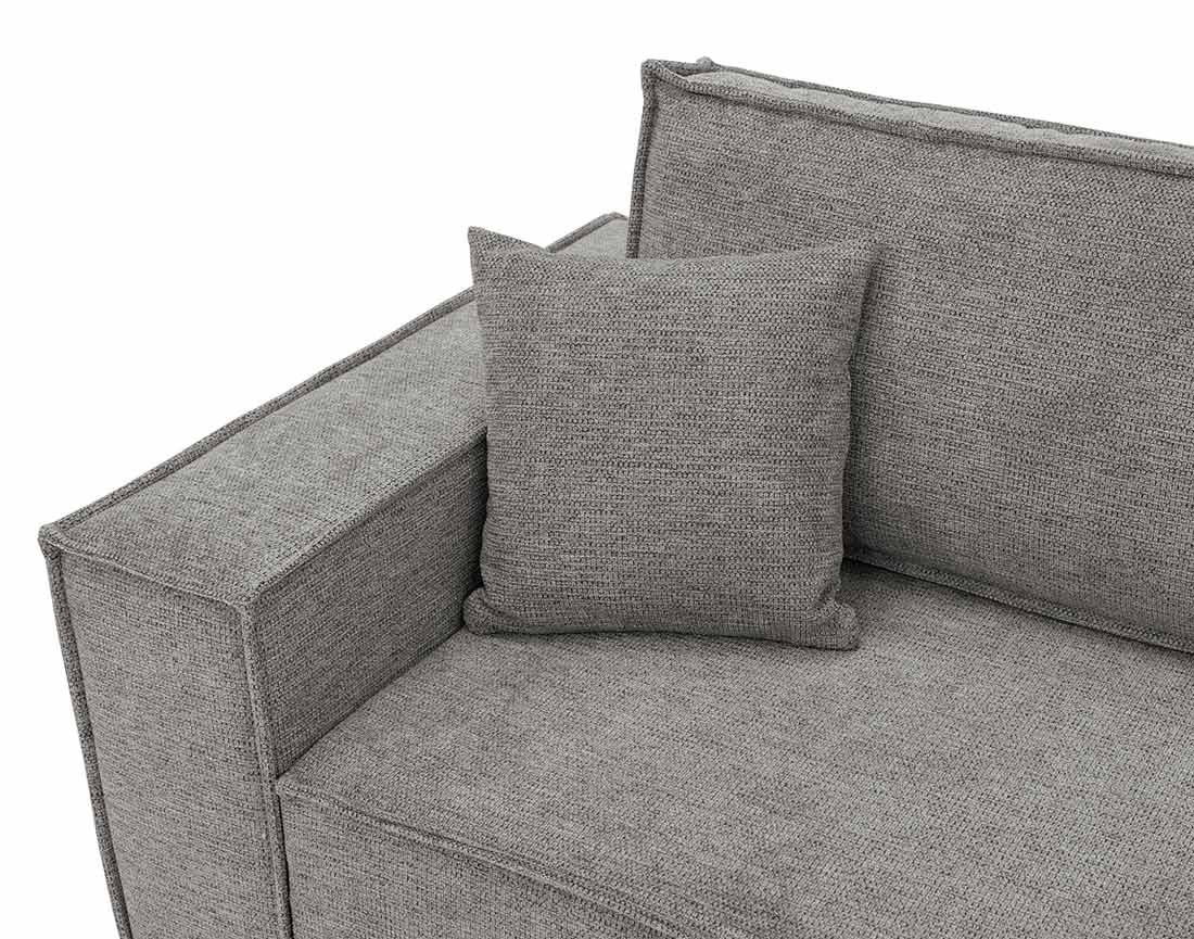 Canapé droit 3 places convertible avec coffre en tissu texturé Cezanne