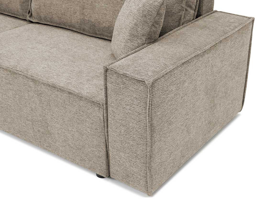 Canapé droit 3 places convertible avec coffre en tissu texturé Cezanne