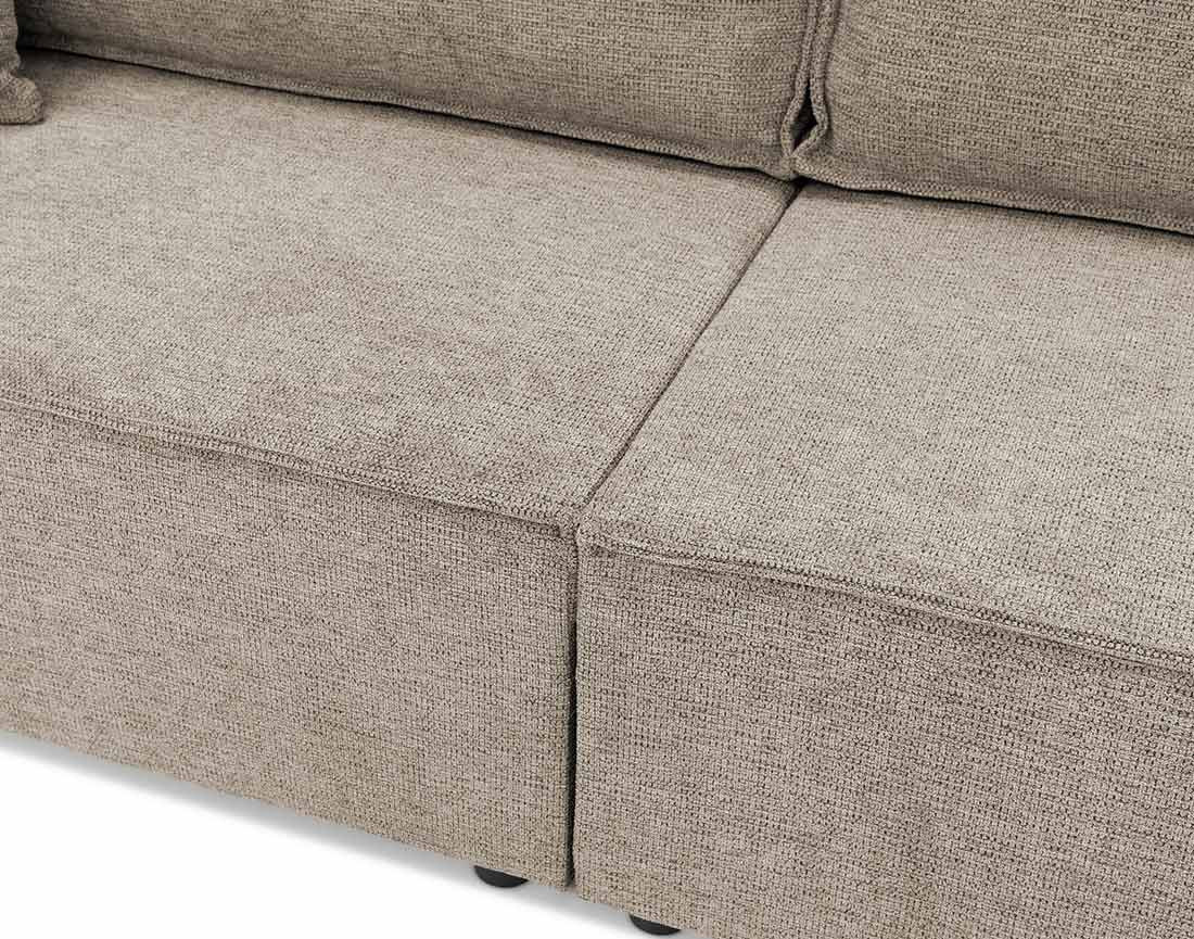 Canapé droit 3 places convertible avec coffre en tissu texturé Cezanne