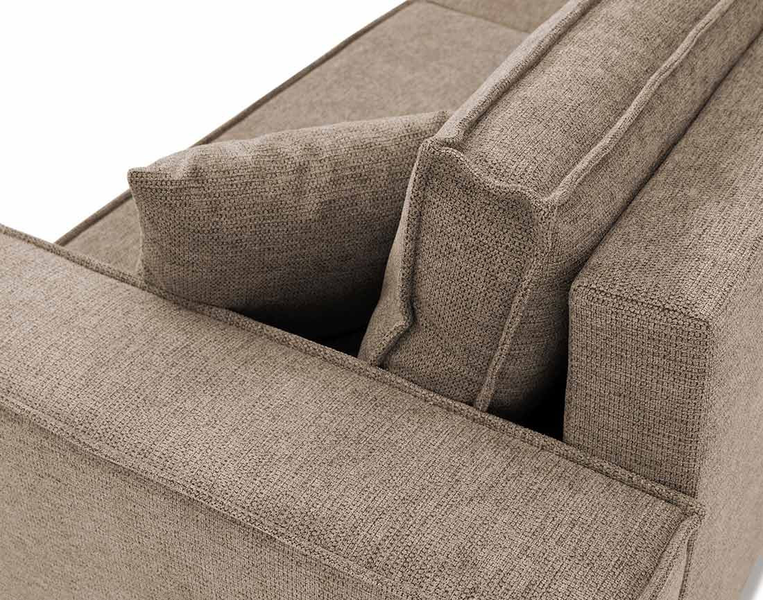 Canapé droit 3 places convertible avec coffre en tissu texturé Cezanne