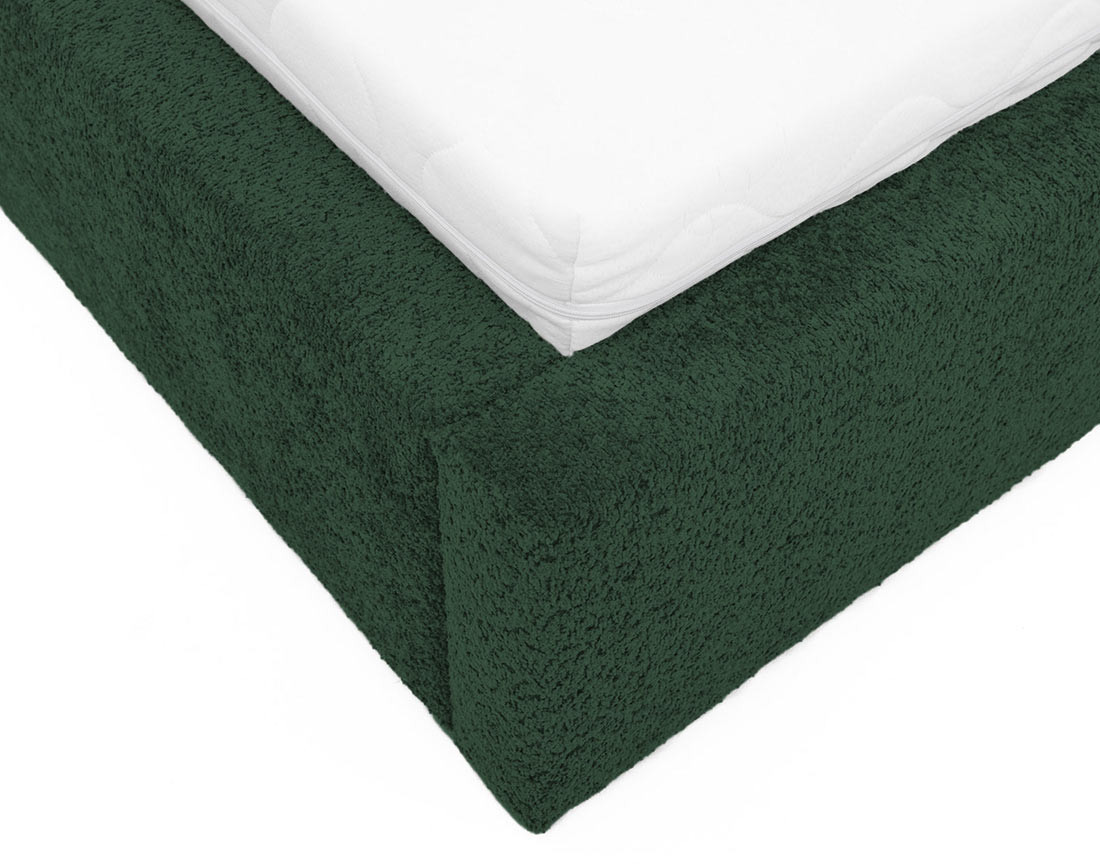 Lit coffre 140x200 cm en tissu bouclette Orane