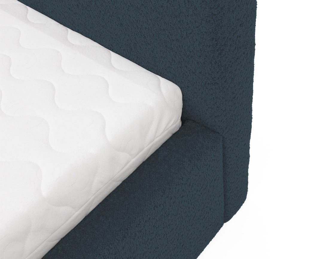 Lit coffre 140x200 cm en tissu bouclette Orane