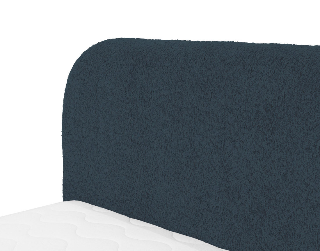 Lit coffre 140x200 cm en tissu bouclette Orane