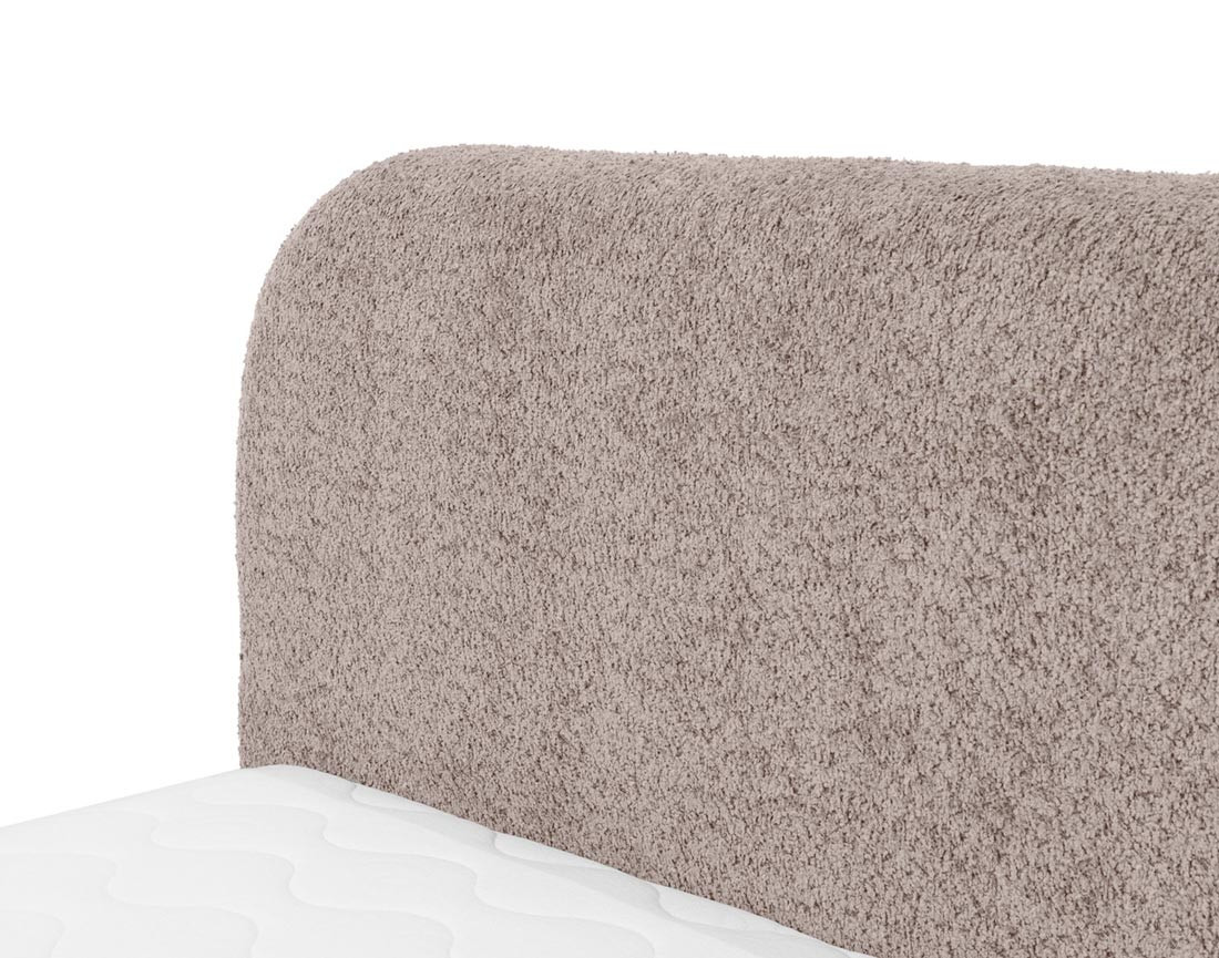 Lit coffre 140x200 cm en tissu bouclette Orane