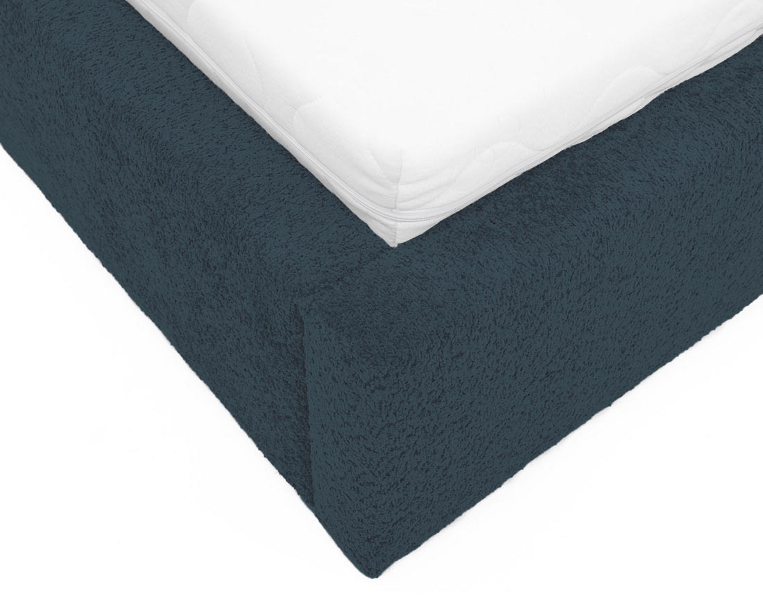 Lit coffre 160x200 cm en tissu bouclette Orane