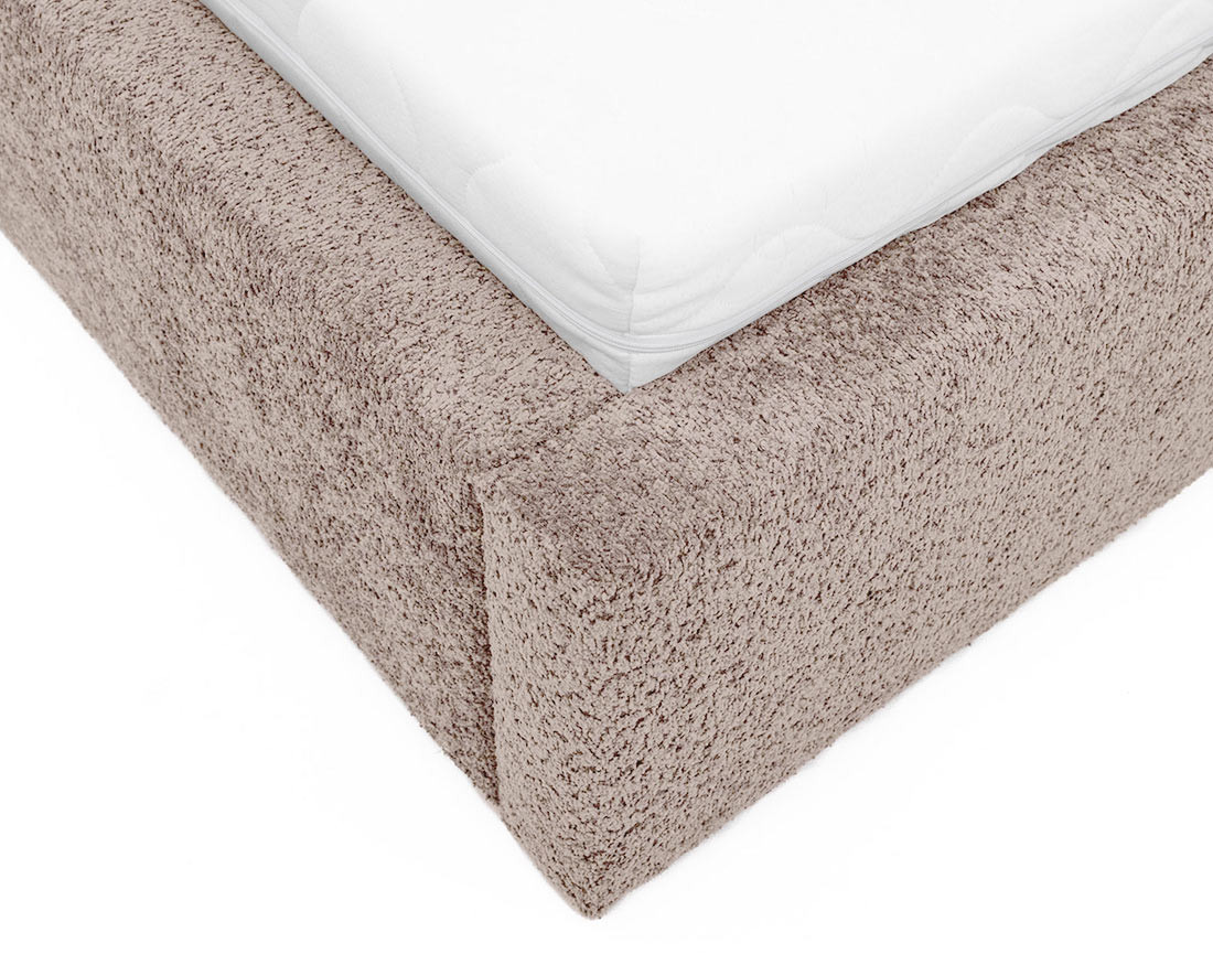 Lit coffre 160x200 cm en tissu bouclette Orane