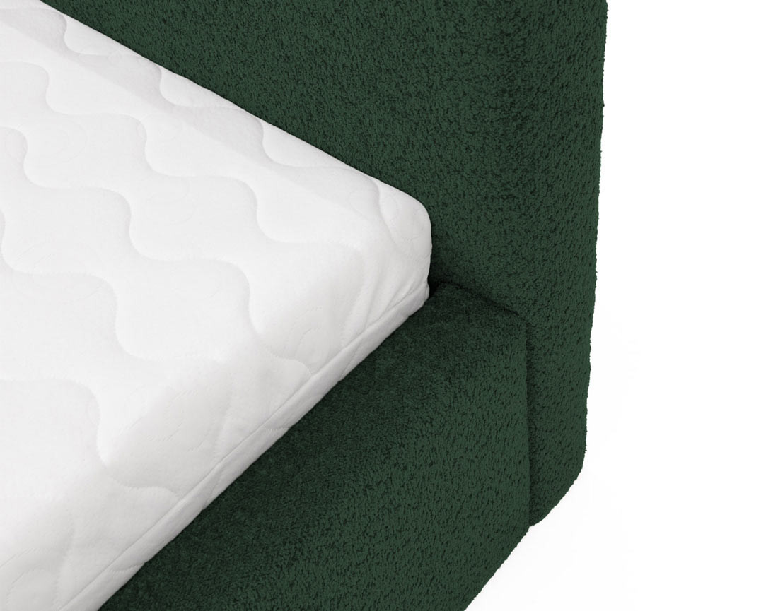 Lit coffre 180x200 cm en tissu bouclette Orane