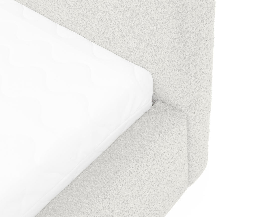 Lit coffre 180x200 cm en tissu bouclette Orane