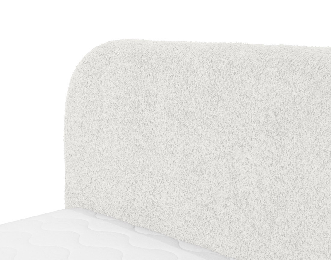 Lit coffre 180x200 cm en tissu bouclette Orane