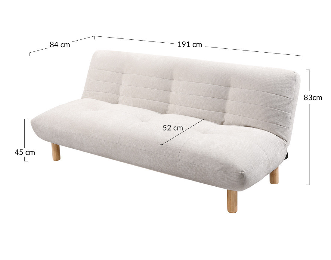 Banquette 2 places convertible clic-clac en velours texturé Soan