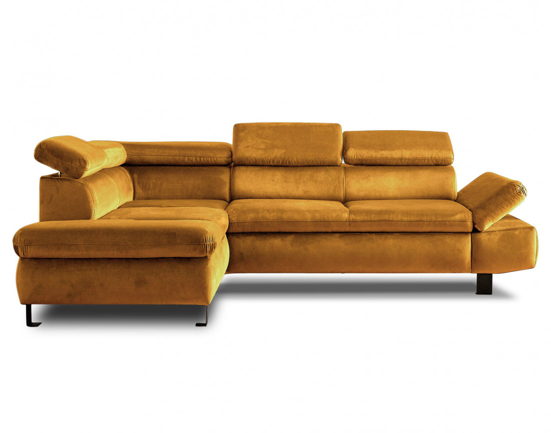 Canapé d'angle convertible 5 places avec têtières Nairobi - Gauche