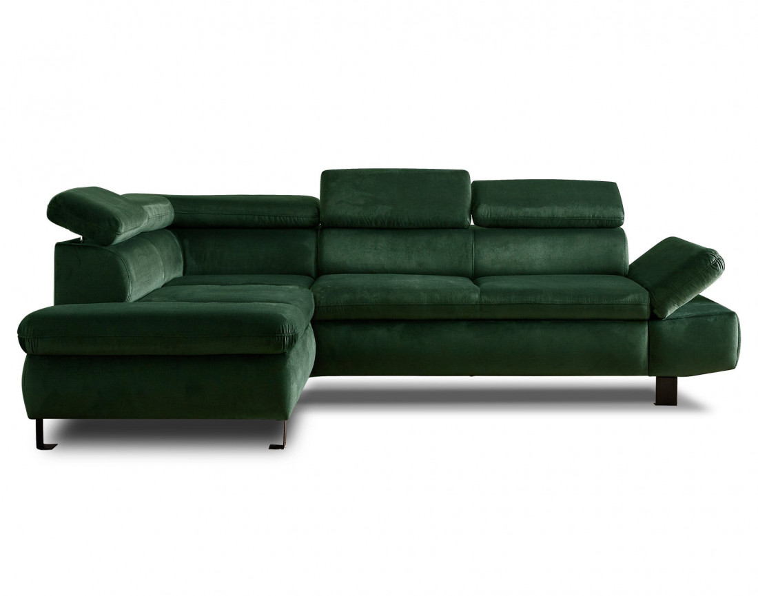 Canapé d'angle convertible 5 places avec têtières Nairobi - Gauche