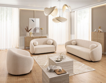 Fauteuil en tissu bouclette...