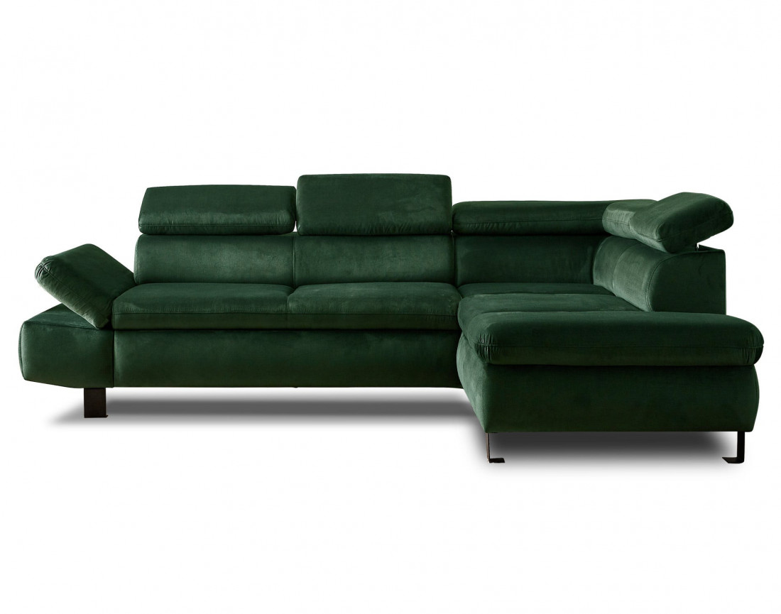 Canapé d'angle convertible 5 places avec têtières Nairobi - Droit