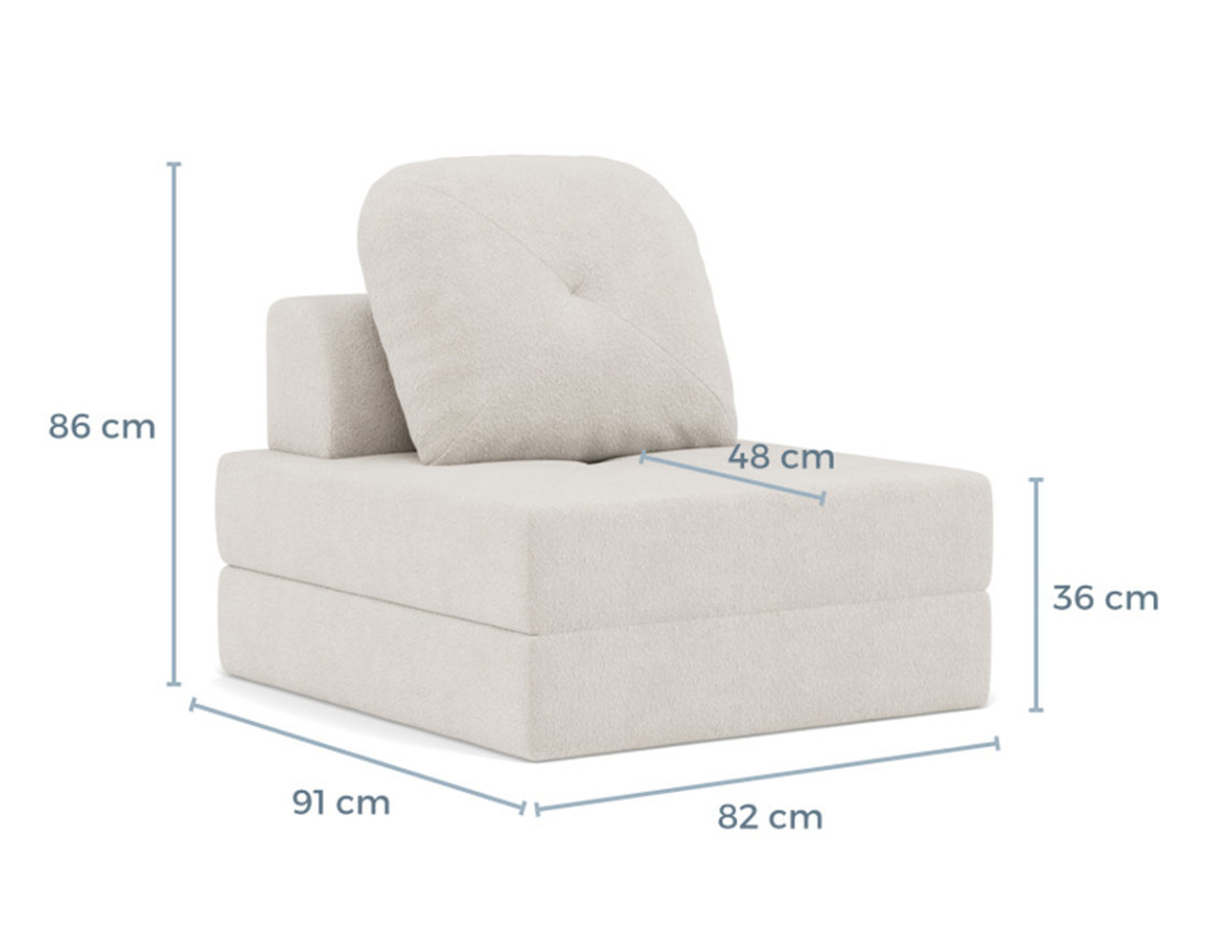 Canapé panoramique en U 7 places convertible avec coffre et tablette en tissu Jonah